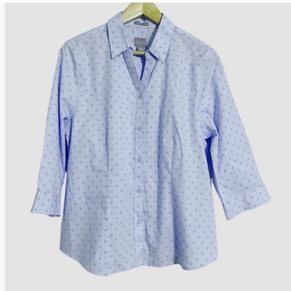 Chico’s wrinkle resistant polka dot Shirt - Picture 5 of 5
